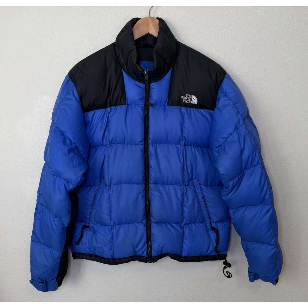 Vintage 90s The North Face Nuptse Puffer Jacket Retro Gorpcore Blue Black Mens M